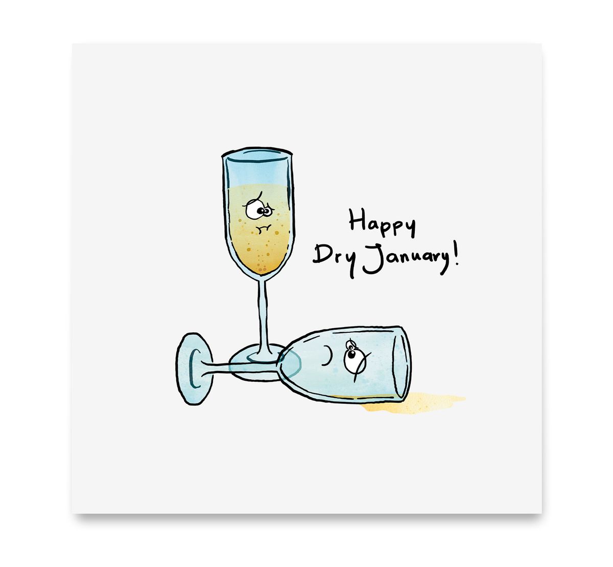 Handgemaakte wenskaart - Dry January - Mags Up Your Mind